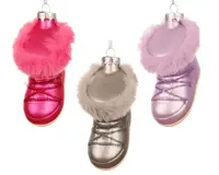 Decoris kersthanger glas winterlaarzen - assortiment