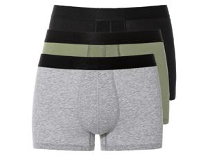 LIVERGY 3 heren boxers (L, Zwart/grijs/groen)