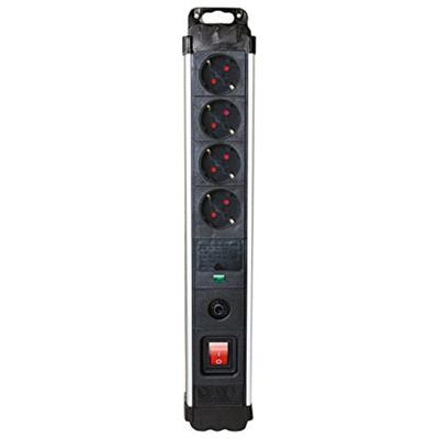 4-voudige Stekkerdoos met Schakelaar Silver Electronics 49644 3680W Zwart