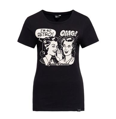 Queen Kerosin I Am So Retro T-Shirt Black-XXL