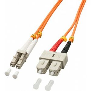 Lindy LC/SC 2m Glasvezel kabel OM2 Multi kleuren, Oranje