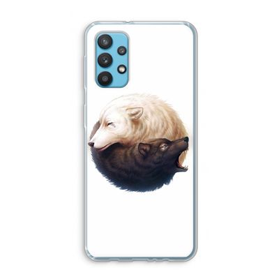 Yin Yang Wolves: Samsung Galaxy A32 4G Transparant Hoesje