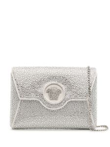 Versace pochette La Medusa ornée de cristal - Argent