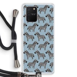 Zebra: Samsung Galaxy S10 Lite Transparant Hoesje met koord