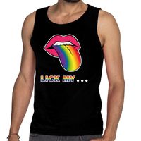 Lick my...regenboog gay pride tanktop/mouwloos shirt zwart heren 2XL  -