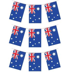 3x Australische vlaggenlijnen  4 meter landen decoratie   -