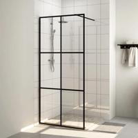 VidaXL Inloopdouchewand 115x195 cm esg-glas transparant en zwart