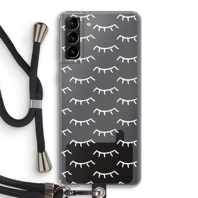 Wimpers: Samsung Galaxy S21 Plus Transparant Hoesje met koord