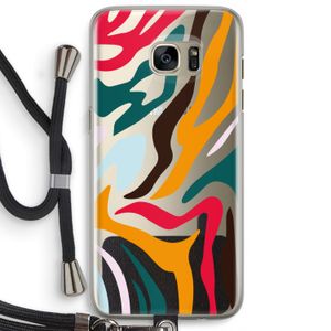Colored Zebra: Samsung Galaxy S7 Edge Transparant Hoesje met koord