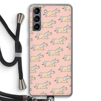 Ponys: Samsung Galaxy S21 Transparant Hoesje met koord