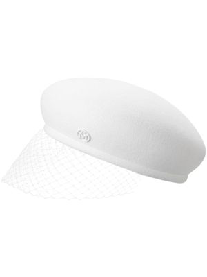 Maison Michel béret New Bonnie à voilette - Blanc