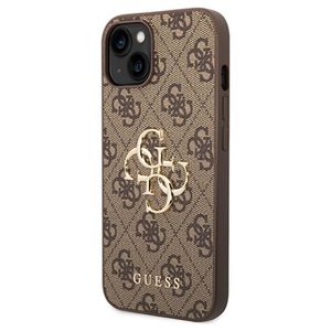 Guess 4G Big Metal Logo iPhone 14 Hybrid Case - Bruin