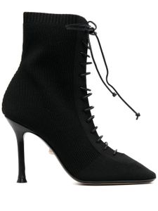 Alevì bottines Love en maille nervurée - Noir