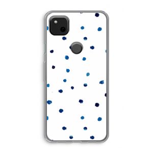 Blauwe stippen: Google Pixel 4a Transparant Hoesje