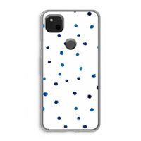 Blauwe stippen: Google Pixel 4a Transparant Hoesje