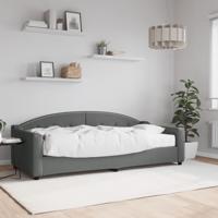 Slaapbank met matras 90x200 cm stof donkergrijs