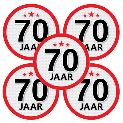 70 jaar leeftijd sticker - 10x - rond - Dia 15 cm - 70 jaar verjaardag - jubileum - leeftijd versier