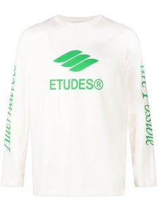 Etudes t-shirt en coton biologique à logo imprimé - Tons neutres