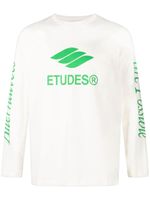 Etudes t-shirt en coton biologique à logo imprimé - Tons neutres