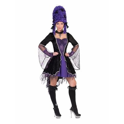 Dracula verkleedkleding jurk paars