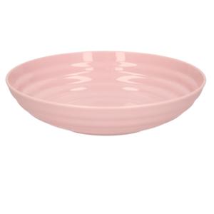 Rond bord/camping - diep bord - D19 cm - roze - kunststof - onbreekbaar