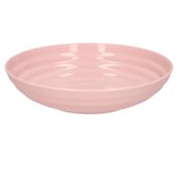 Rond bord/camping - diep bord - D19 cm - roze - kunststof - onbreekbaar