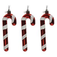 16x Kerstboomhangers rood/witte zuurstokken 12 cm kerstversiering - thumbnail