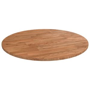 Tafelblad rond 40x1,5 cm bewerkt massief eikenhout lichtbruin