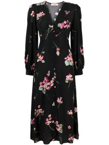 TWINSET robe mi-longue à fleurs - Noir