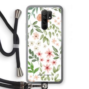 Botanical sweet flower heaven: Xiaomi Redmi 9 Transparant Hoesje met koord