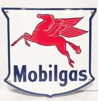 Mobilgas Pegasus Logo Emaille Bord Shaped - thumbnail