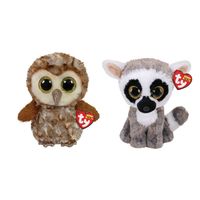 Ty - Knuffel - Beanie Buddy - Percy Owl & Linus Lemur