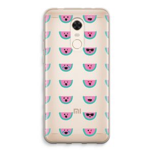 Smiley watermeloenprint: Xiaomi Redmi 5 Transparant Hoesje