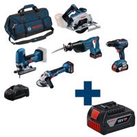 Bosch Professional Accu Toolkit 5-delig 18V GSR+GWS+GKS+GSA+GST in Toolbag - 0615A5004E