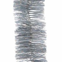 Decoris kerstslinger - zilver - 270 x 7,5 cm - glitter - tinsel/folie - lametta   -