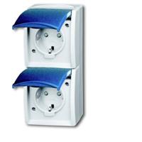 ABB 2CKA002084A0719 Geaard stopcontact IP44 Grijs-wit (RAL 7035), Blauw-groen