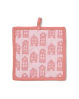 HEMA Pannenlap 21x21 Roze Huisjes (roze)