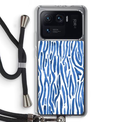 Blauwe nerven: Xiaomi Mi 11 Ultra Transparant Hoesje met koord