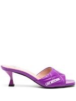 Love Moschino logo-print 65mm quilted mules - Violet