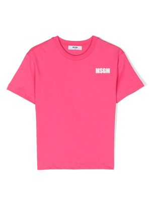 MSGM Kids T-shirt met logoprint - Roze