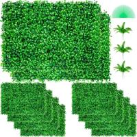 VEVOR Kunstmatig Buxus Hegpaneel, 10 Stuks, 61 x 40,6 cm, Kunstmatige Heggen, Kunstmatige Buxusomheining, Nep Klimop UV Realistisch Effect Groene Plastic Decoratie Voor Tuinen en Werven, 4 cm Dikte