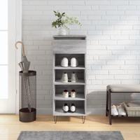 VidaXL Schoenenkast 40x36x105 cm bewerkt hout grijs sonoma VidaXL Schoenenkast 40x36x105 cm bewerkt hout grijs sonoma