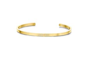 Key Moments 8KM-BG0010 Bangle met tekst Love you zirkonia one-size goudkleurig