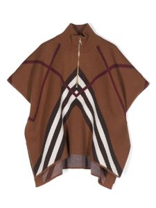 Burberry Kids cape à rayures - Marron