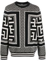 Balmain pull à motif monogrammé - Noir - thumbnail