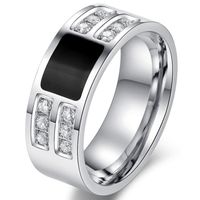 Herenring edelstaal Cubic Zirconia