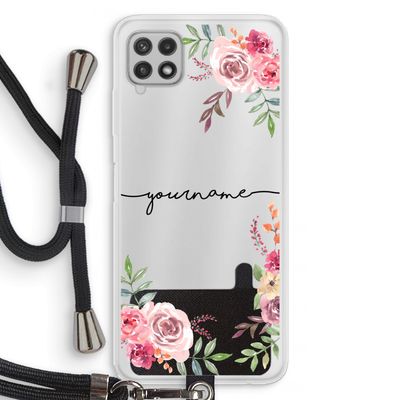Rozen: Samsung Galaxy A22 4G Transparant Hoesje met koord