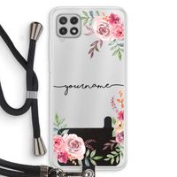 Rozen: Samsung Galaxy A22 4G Transparant Hoesje met koord