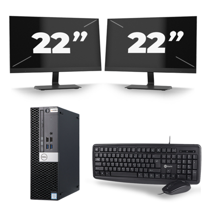 Dell Optiplex 7040 SFF - Intel Core i7-6e Generatie - 16GB RAM - 256GB SSD - Windows 11 + 2x 22 inch Monitor