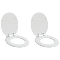 Zachte sluit toiletbril 2 pcs Wit 44 x 38 cm MDF-plaat